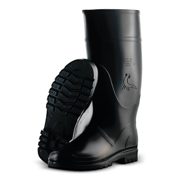 Bota rain negra alta impermeable para trabajo industrial