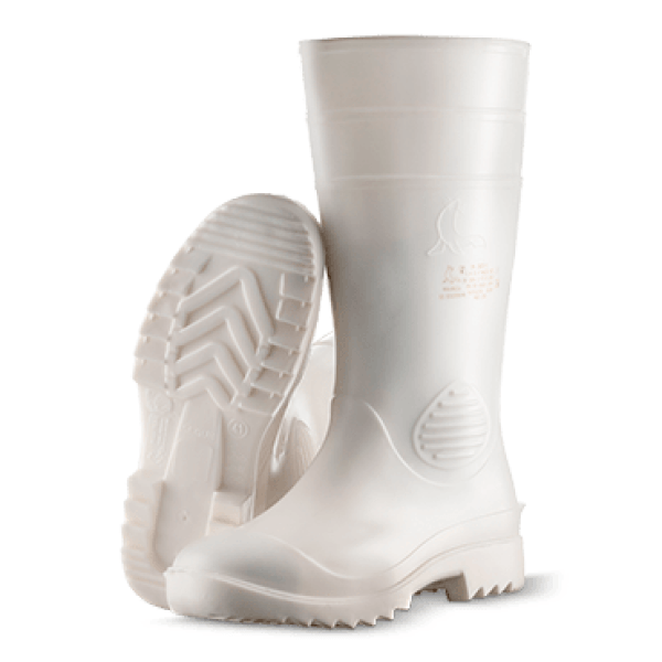 Bota segur blanca con puntera de seguridad y cubo para industria alimentaria