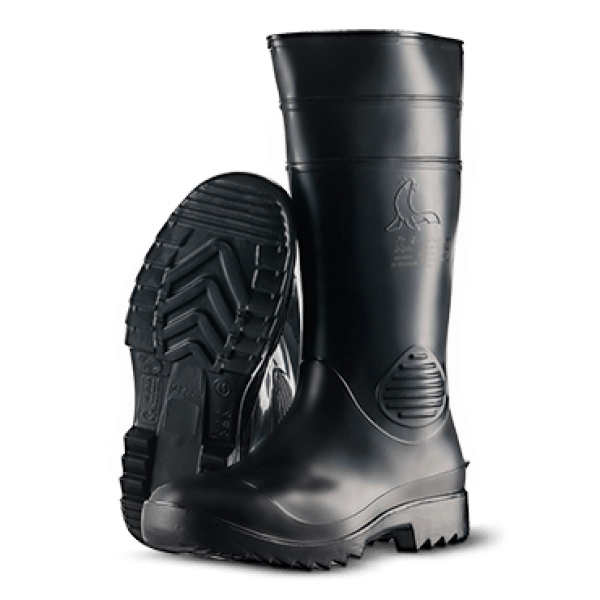 Bota segur negra antiestática con puntera de acero para industria