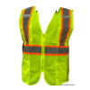 Chaleco de lujo verde FL con cinta reflectiva y zipper