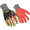 Guante Ansell A4 anti impacto palma nitrilo roja vista frontal