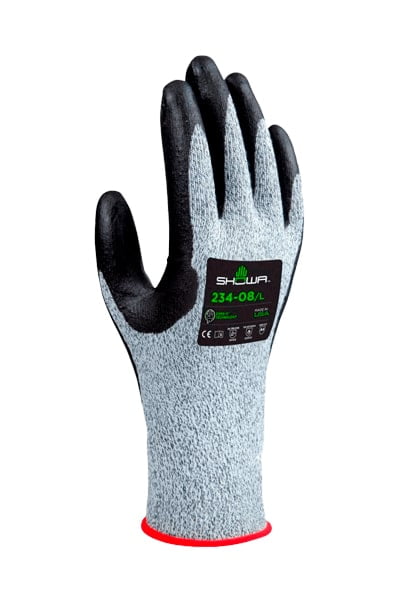 guante anticorte nitrilo a4 showa palma negra gris