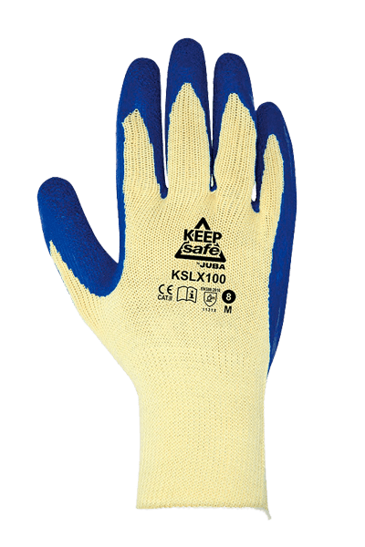 Guante Juba Grip 300 de algodón con palma de látex rugoso para agarre y protección industrial