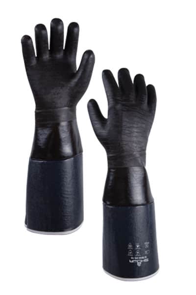 Guante de neopreno largo 18 pulgadas con forro para químicos