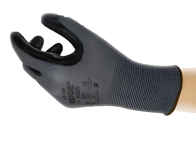 guante ansell edge touch nitrilo poliéster negro resistente al aceite